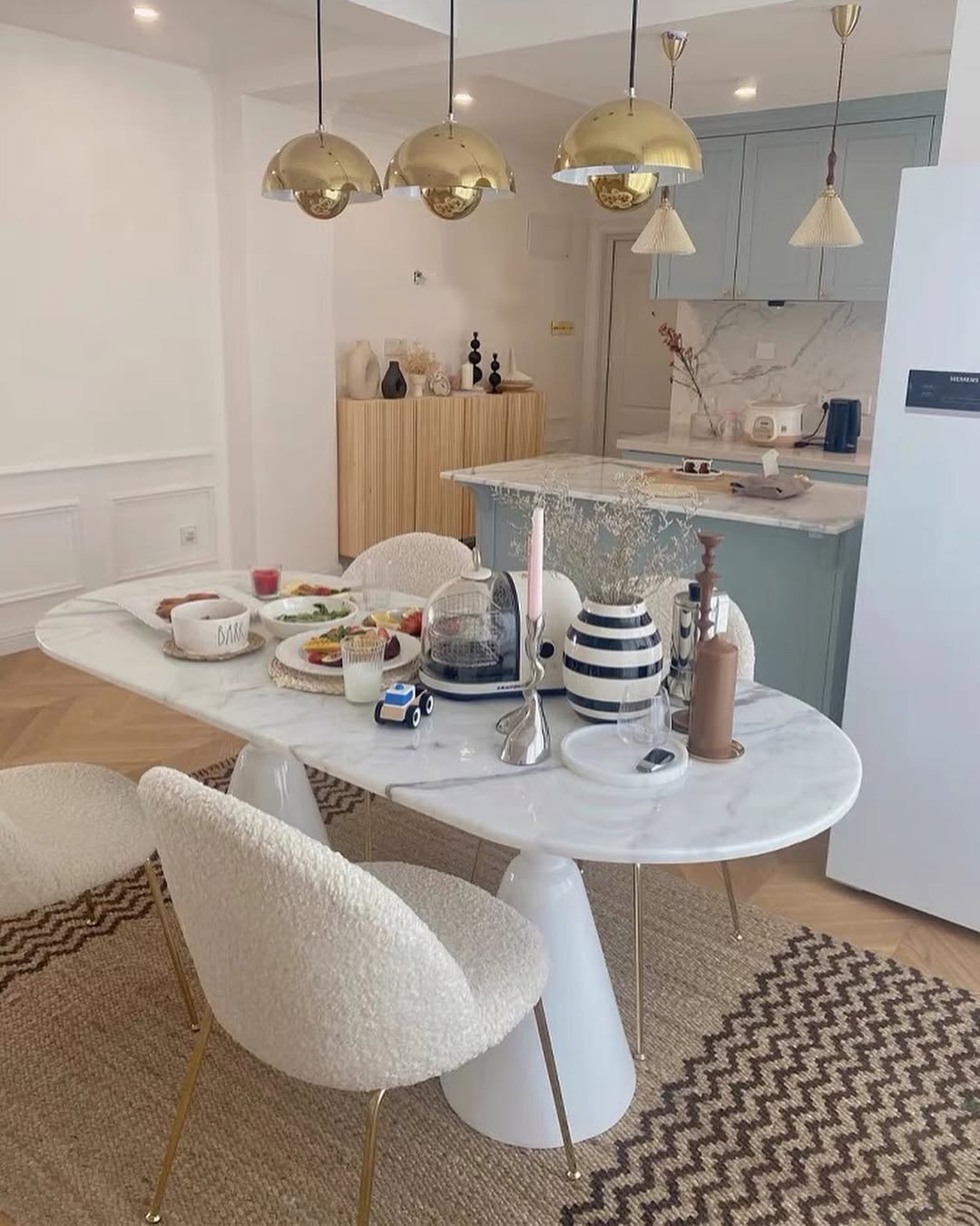 Nordic Marble Solid Wood Dining Table HBTD024