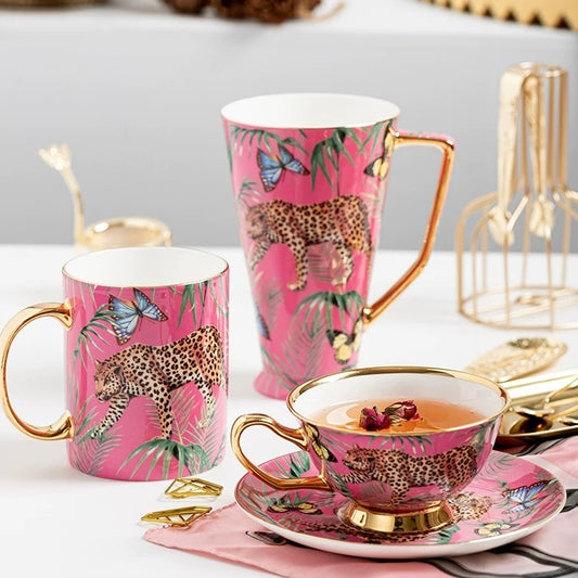 Hommie Leopard Pink Teacups Set HBKK026