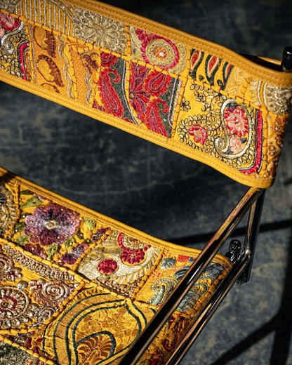 Hommie Foldable Chinese Embroidery Stainless Steel Chair HBCH013