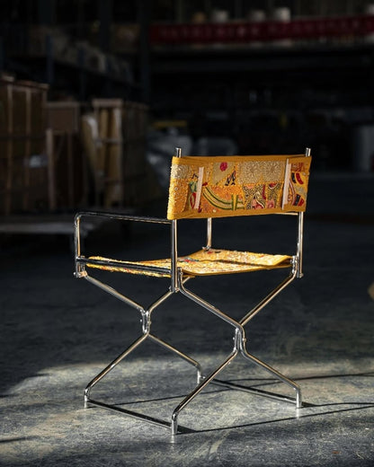 Hommie Foldable Chinese Embroidery Stainless Steel Chair HBCH013