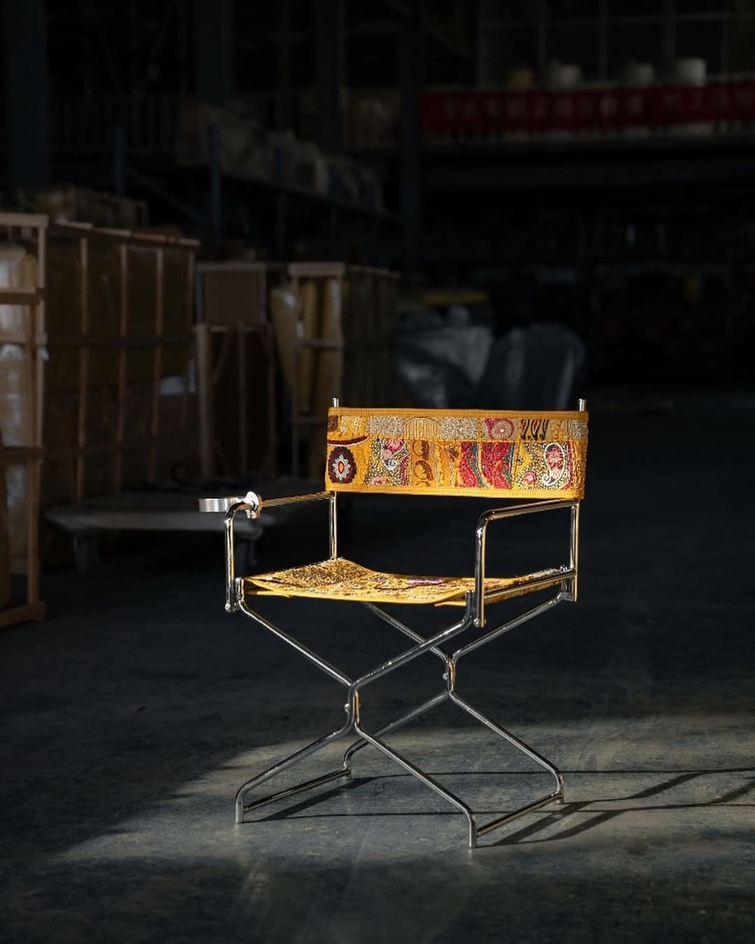 Hommie Foldable Chinese Embroidery Stainless Steel Chair HBCH013