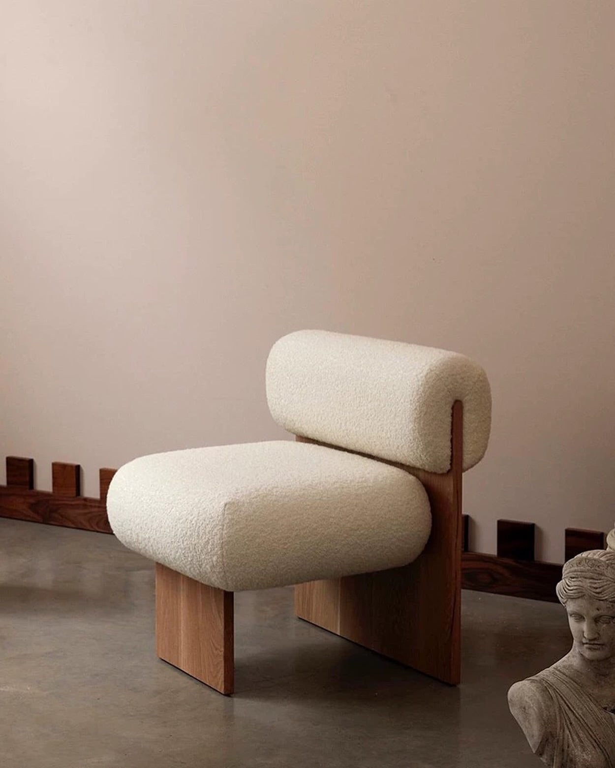 Hommie Wood Fluffy Armchair HBAC032