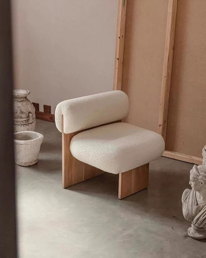 Hommie Wood Fluffy Armchair HBAC032