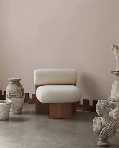 Hommie Wood Fluffy Armchair HBAC032