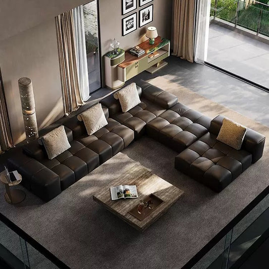 Hommie Authentic Cowhide Leather Sofa HBSF051