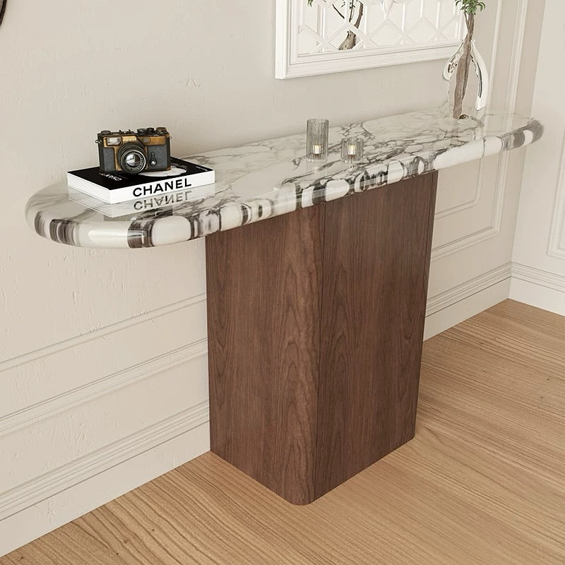 Hommie Wood Marble High Console HBHC014