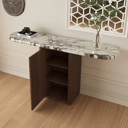 Hommie Wood Marble High Console HBHC014
