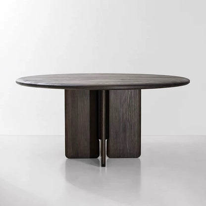 Hommie Round Wood Minimalist Dining Table HBTD015