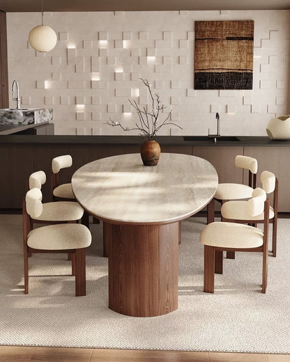 Hommie Wabi-Sabi Wooden Oval Table HBTD007