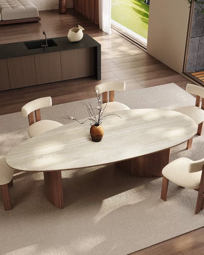 Hommie Wabi-Sabi Wooden Oval Table HBTD007