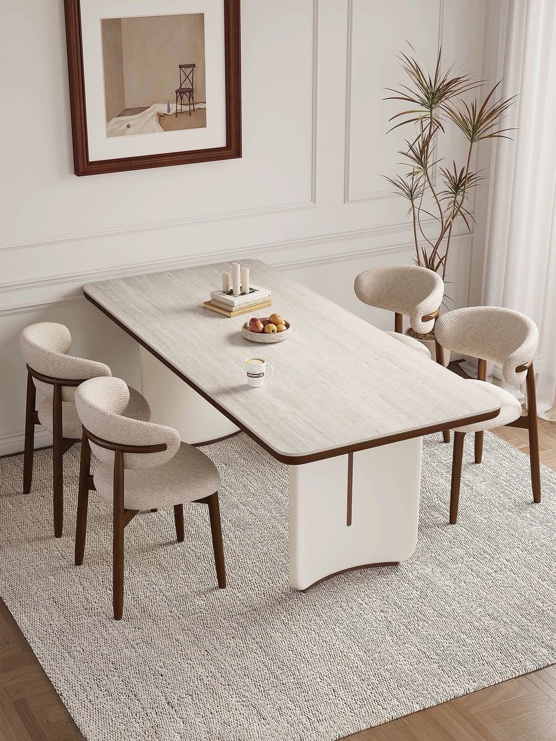 Hommie Wood Minimalist Dining Table HBTD006