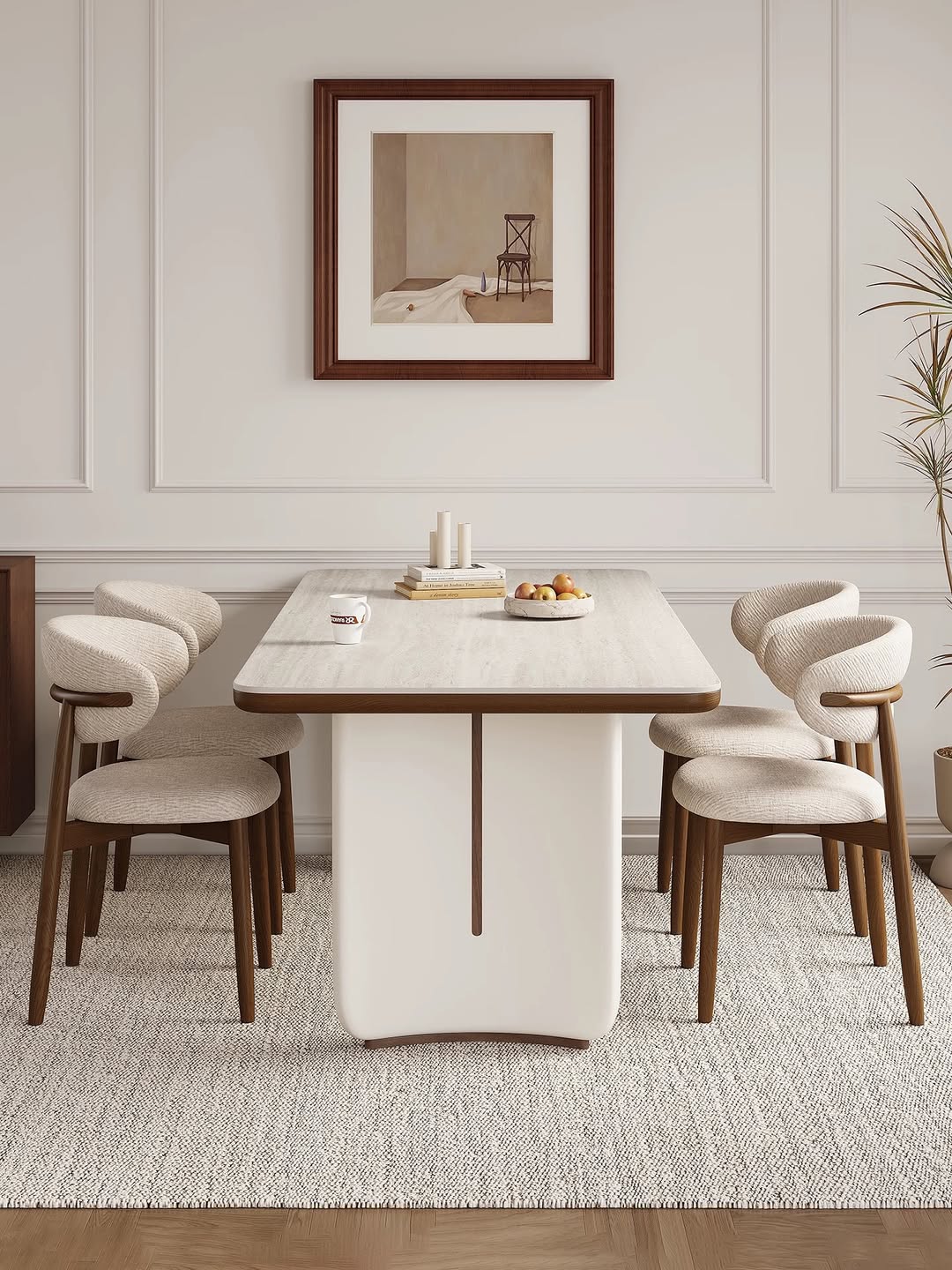 Hommie Wood Minimalist Dining Table HBTD006