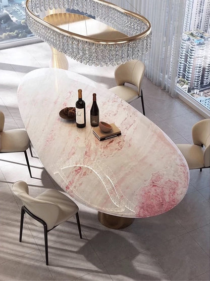 Hommie Marble Oval Dining Table HBTD008