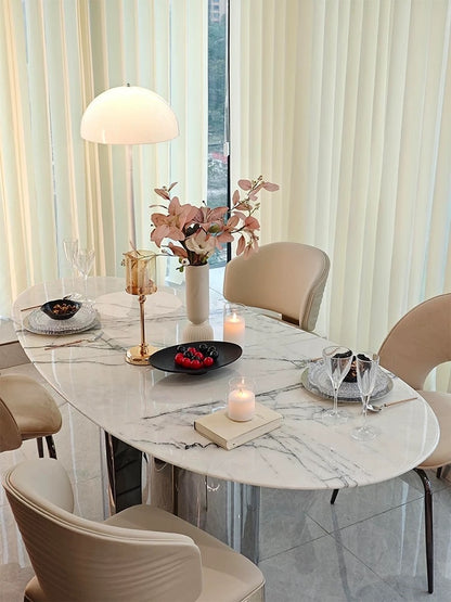 Hommie Marble Oval Dining Table HBTD018