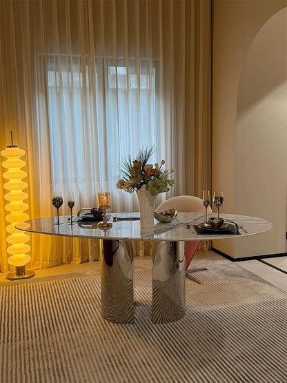 Hommie Marble Oval Dining Table HBTD018