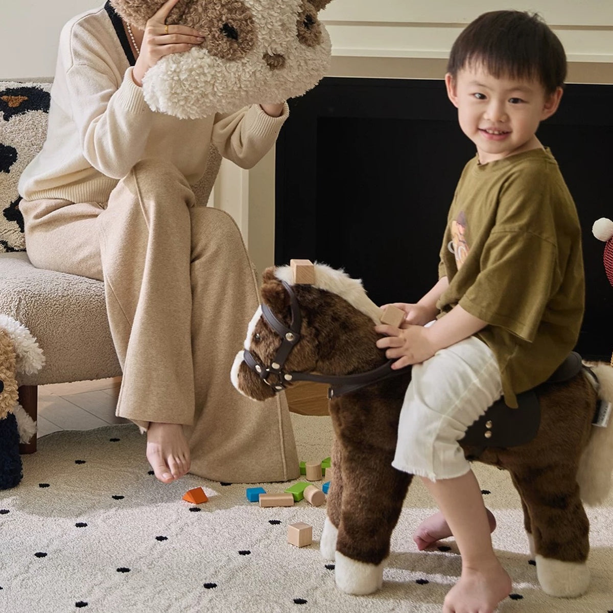 Hommie Brown Plush Ride-on Horse Doll HBKW025 1