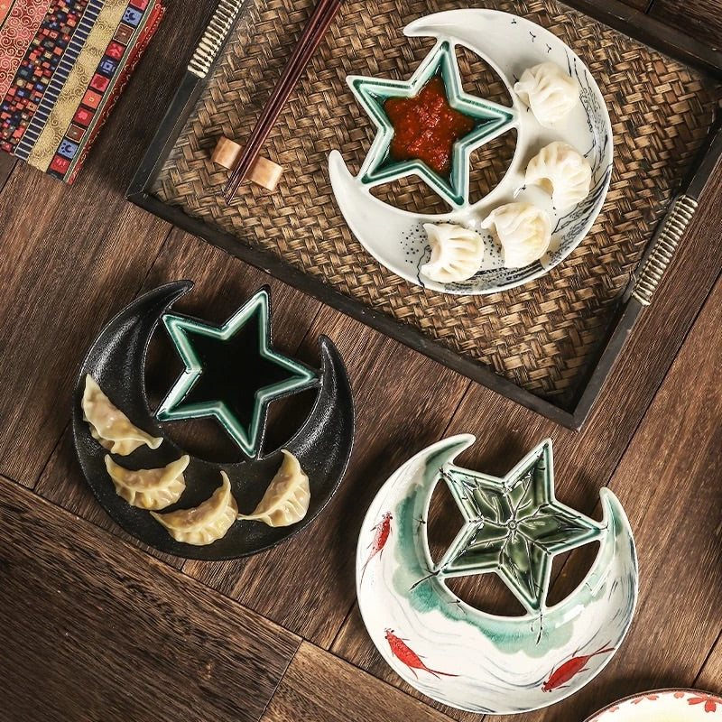 Hommie Star and Crescent Moon Ceramic Plate HBKK060 1