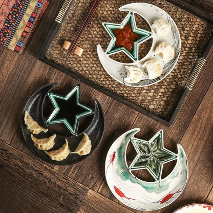 Hommie Star and Crescent Moon Ceramic Plate HBKK060 1