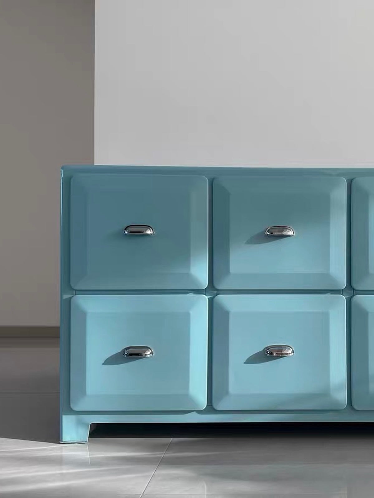 Hommie Vintage Panel Front Chrome Handle Drawer Cabinet HBCB038 6