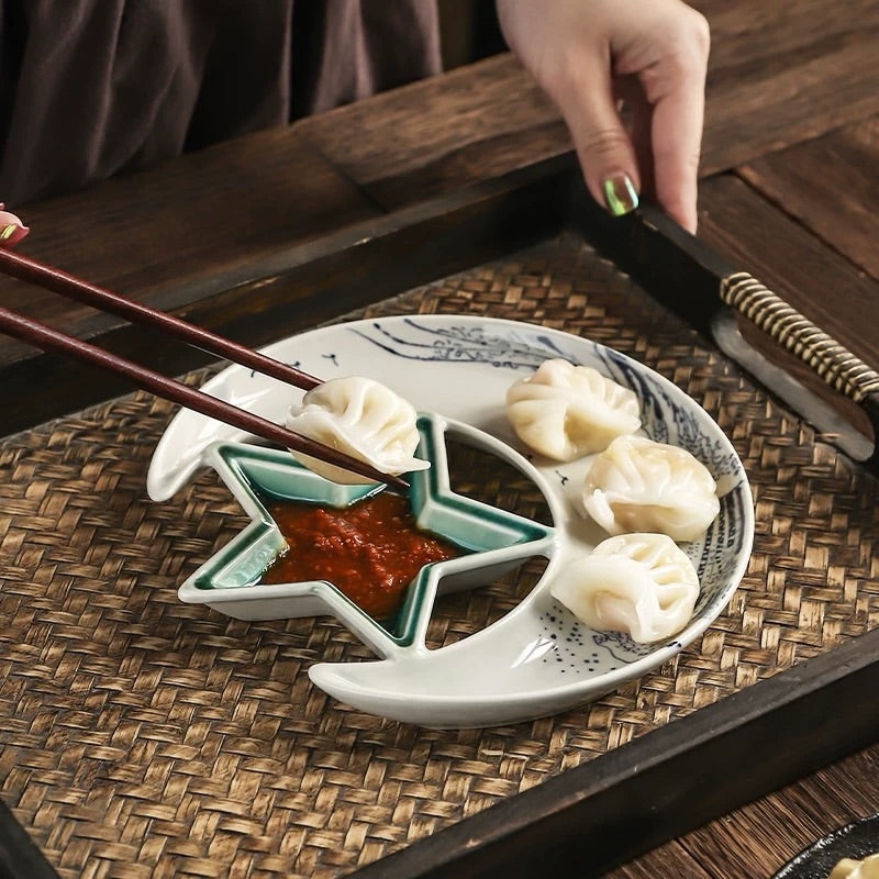 Hommie Star and Crescent Moon Ceramic Plate HBKK060 2