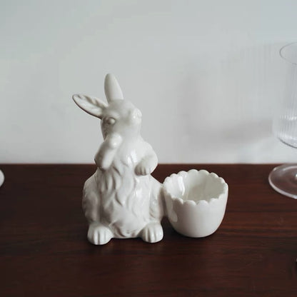 Hommie White Ceramic Rabbit Egg Cup HBKK059 3