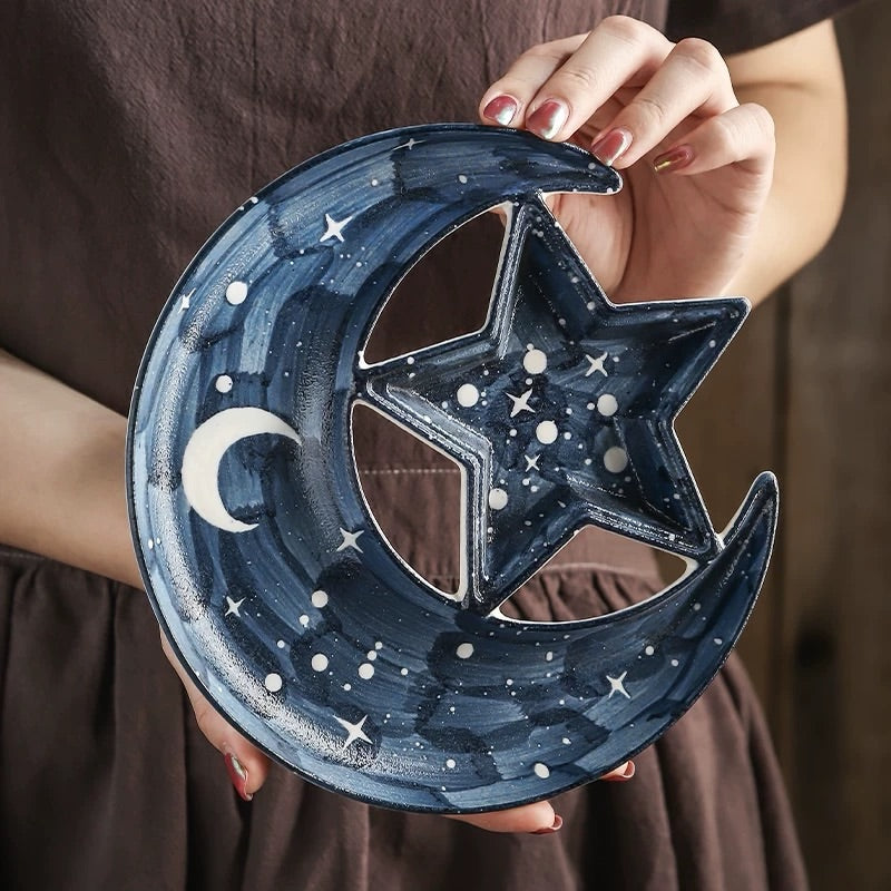 Hommie Star and Crescent Moon Ceramic Plate HBKK060 3