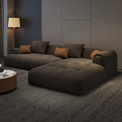 Hommie Charcoal Chunky Cushion L-Shape Sofa HBSF085 2