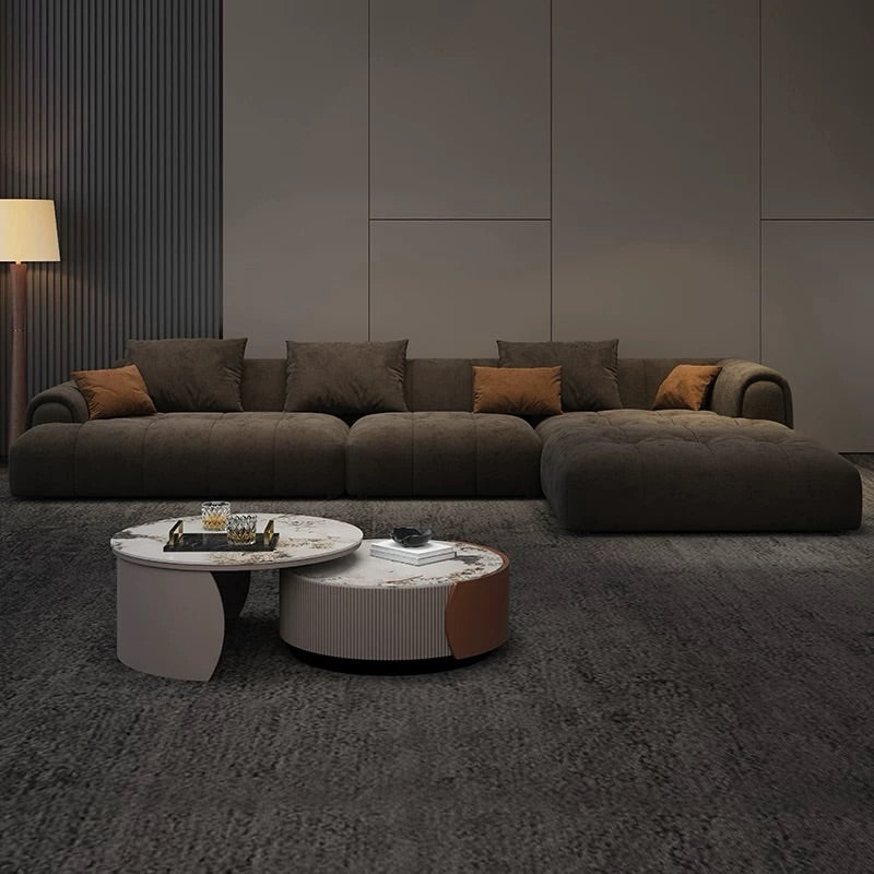 Hommie Charcoal Chunky Cushion L-Shape Sofa HBSF085 1