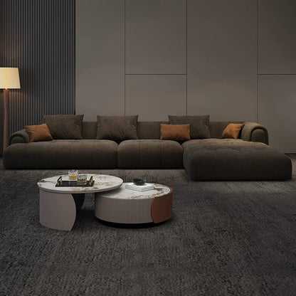 Hommie Charcoal Chunky Cushion L-Shape Sofa HBSF085 1