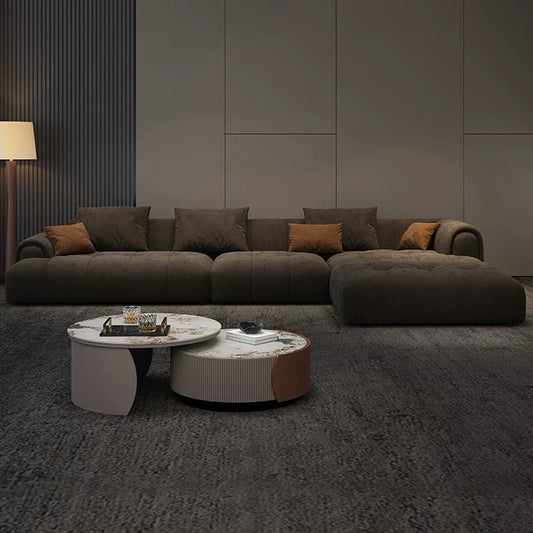 Hommie Charcoal Chunky Cushion L-Shape Sofa HBSF085 1