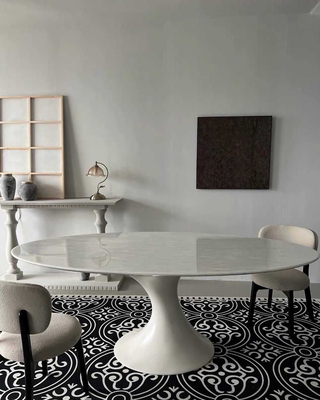 Hommie Marble Oval Dining Table HBTD019