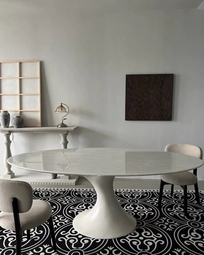 Hommie Marble Oval Dining Table HBTD019