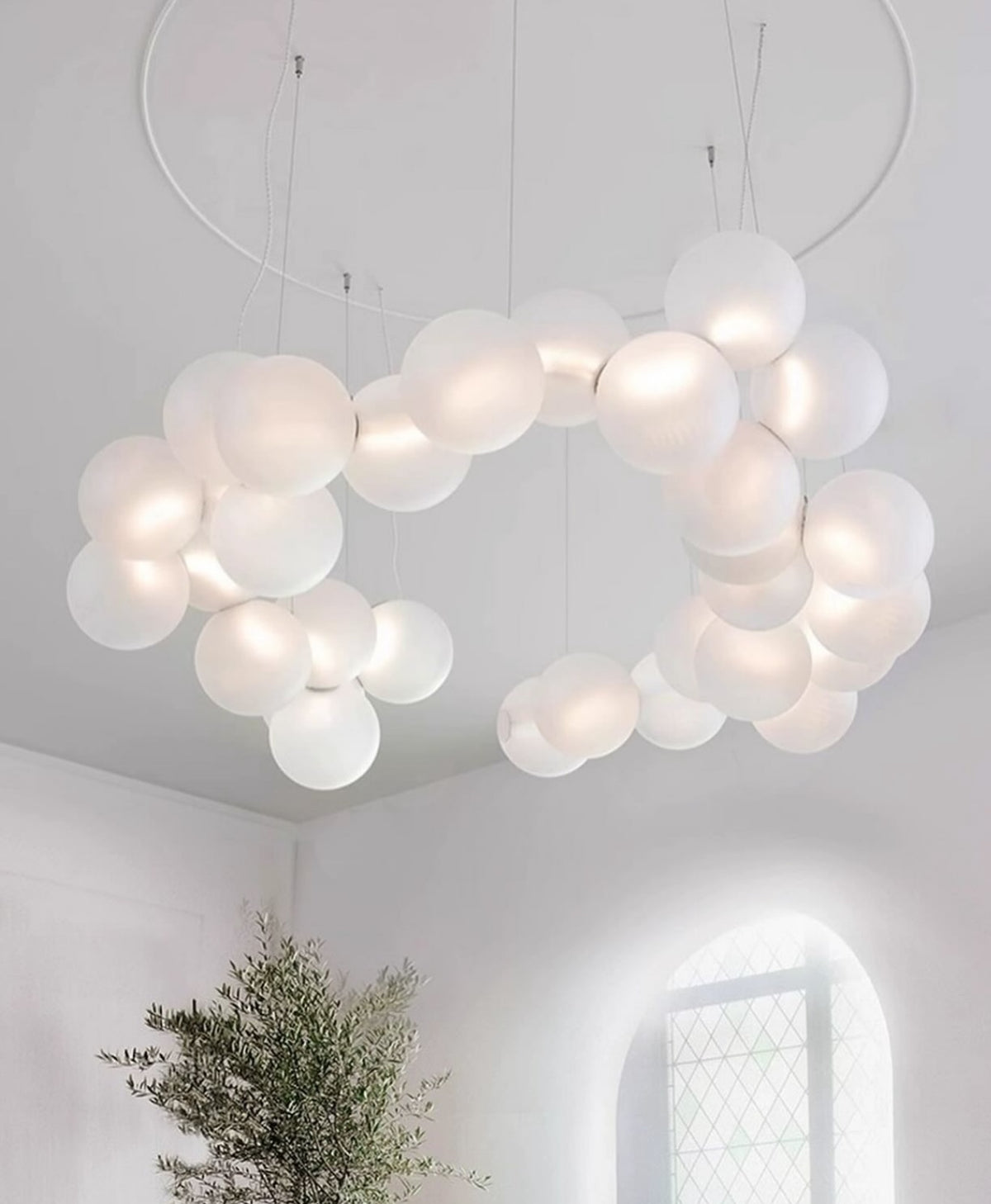 Hommie White Frosted Bubble Cloud Chandelier HBCD040 2