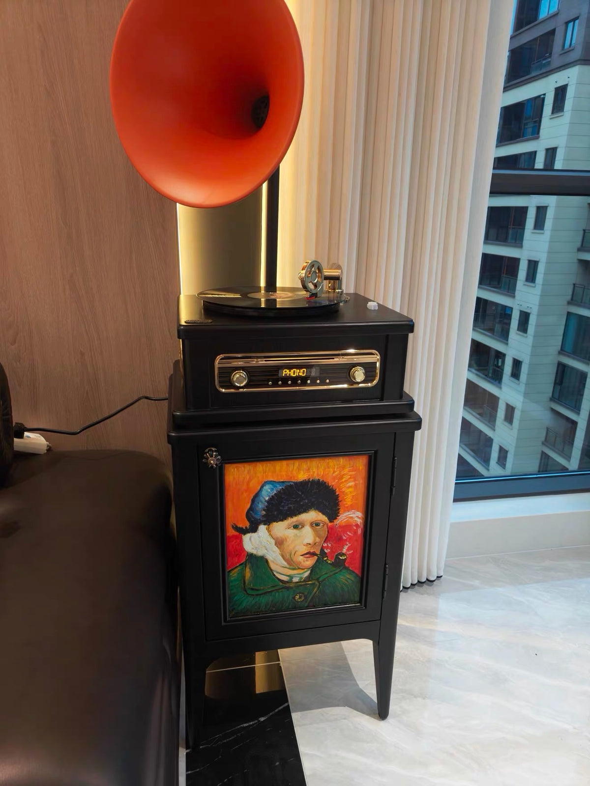 Hommie Horn Vinyl Player with Oil Painting Stand HBMC035 3