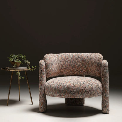 Hommie Multicolor Tweed Wide Back Armchair HBAC051 1