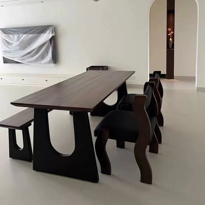 Hommie Walnut Wavy Leg Curve Chair HBCH063 3