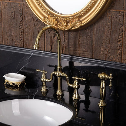 Hommie Gold Bridge Vintage Faucet Set HBFA011 1