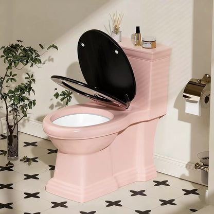 Hommie Pink Flush Toilet with Black Seat HBBK013 2