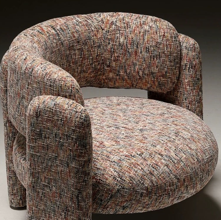 Hommie Multicolor Tweed Wide Back Armchair HBAC051 2