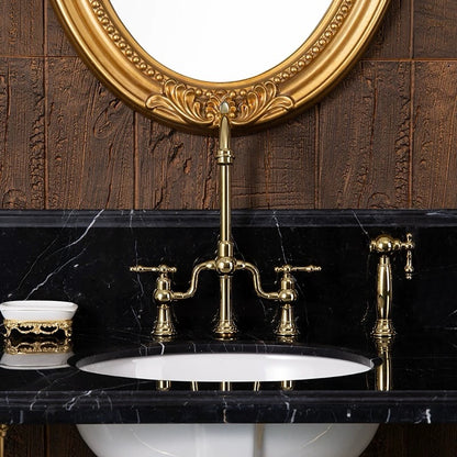 Hommie Gold Bridge Vintage Faucet Set HBFA011 2