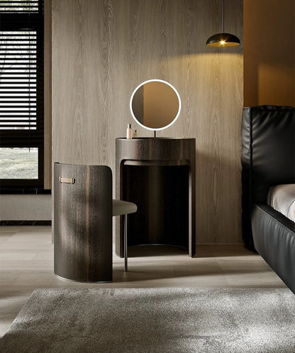 Hommie Black Round Mini Dressing Table with Mirror HBMB020 2