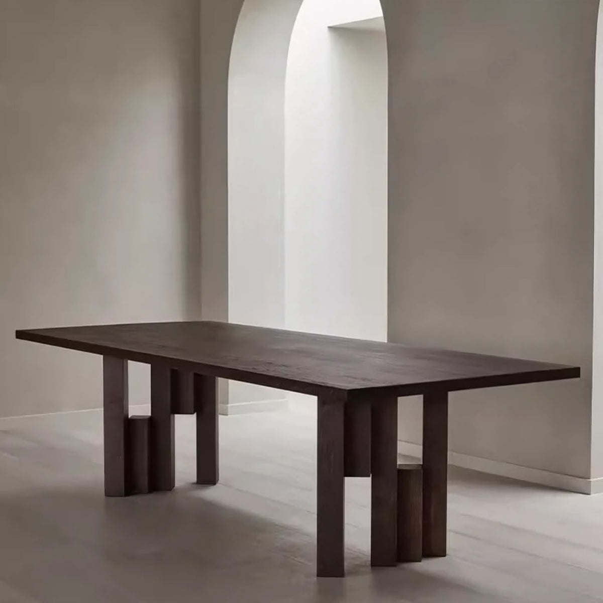 Hommie Nordic Solid Wood Block Leg Dining Table HBTD058 1