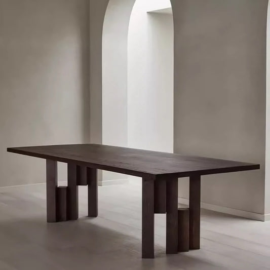 Hommie Nordic Solid Wood Block Leg Dining Table HBTD058 1