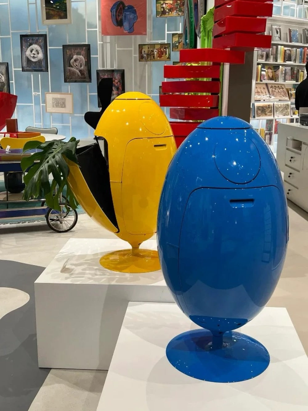 Hommie Glossy Egg Shape Trash Bin HBMC034 1