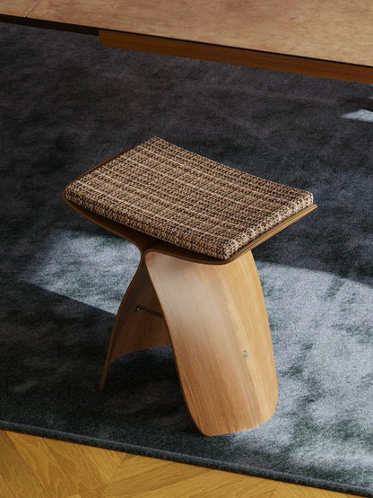 Hommie Woven Seat Butterfly Wood Stool HBST044 3