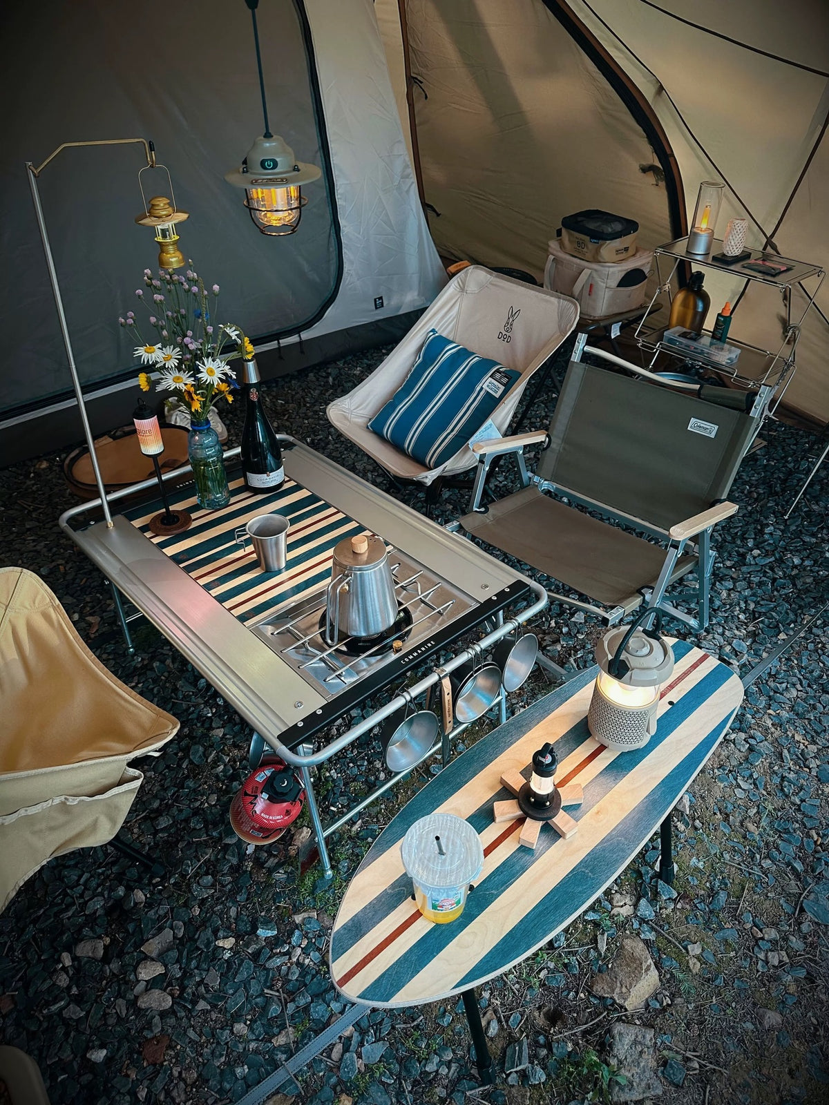 Hommie Skateboard Stripe Folding Camping Table HBOD006 3