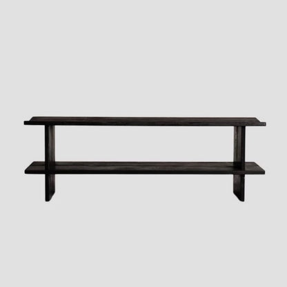 Hommie Black Slab Two Tier Wood Bench HBBE032 2