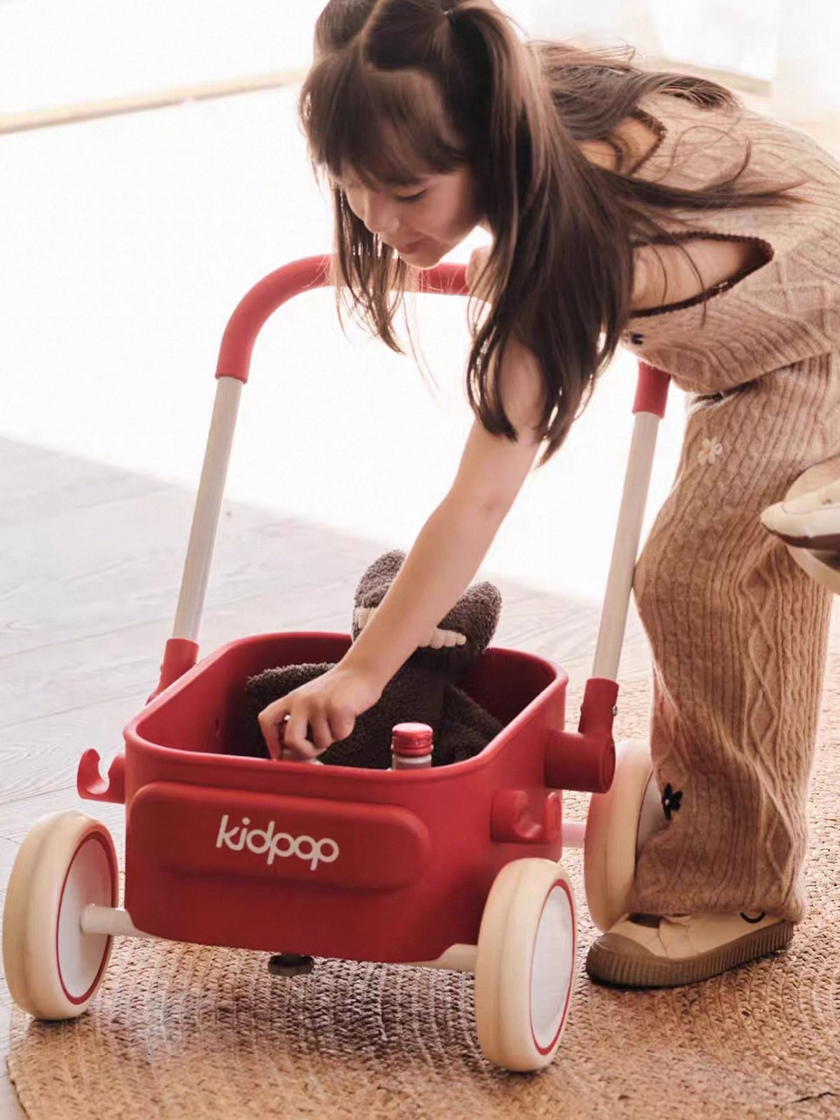 Hommie Red Kids Push Wagon Toy Cart HBKW021 2