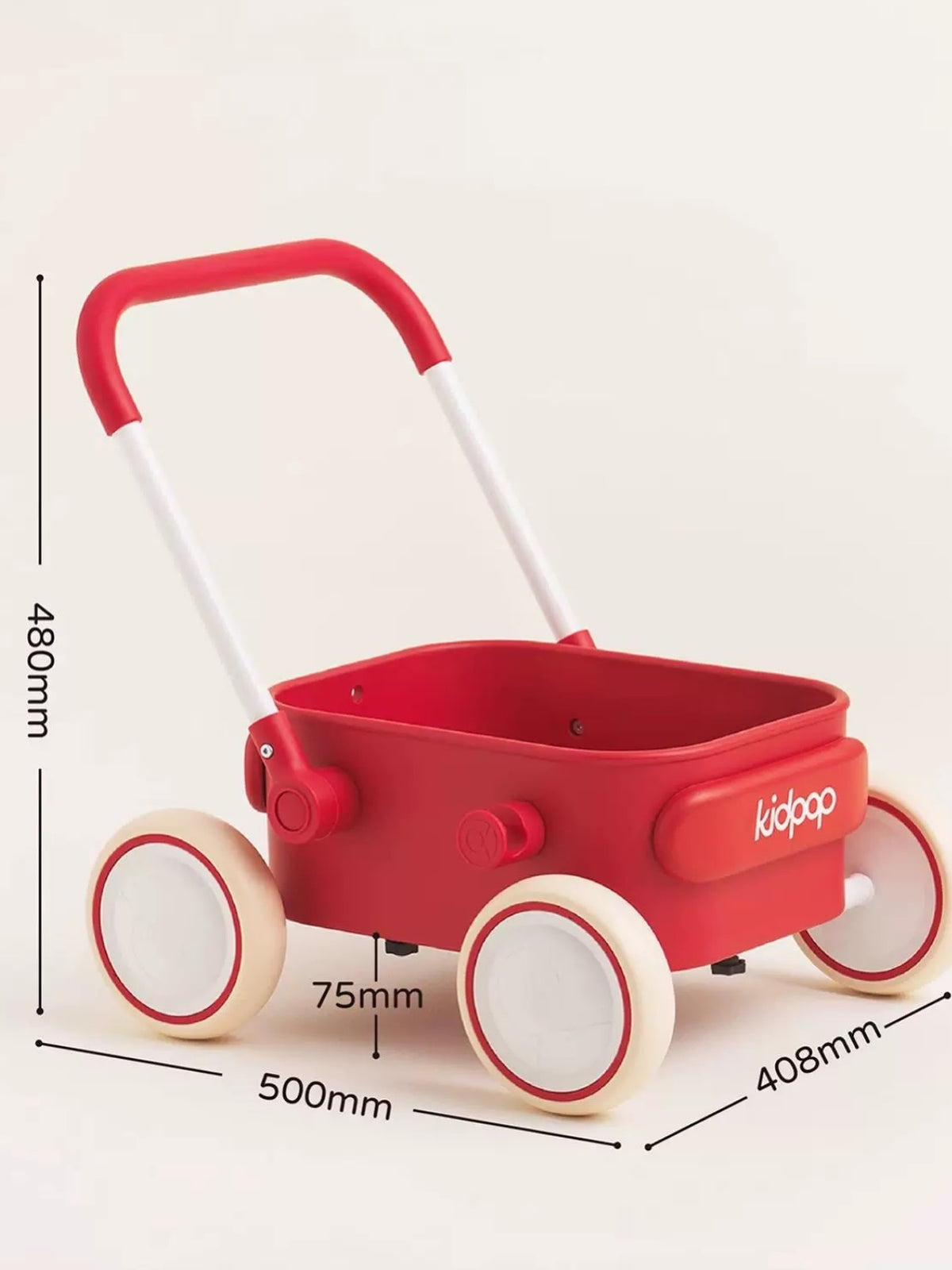 Hommie Red Kids Push Wagon Toy Cart HBKW021 4