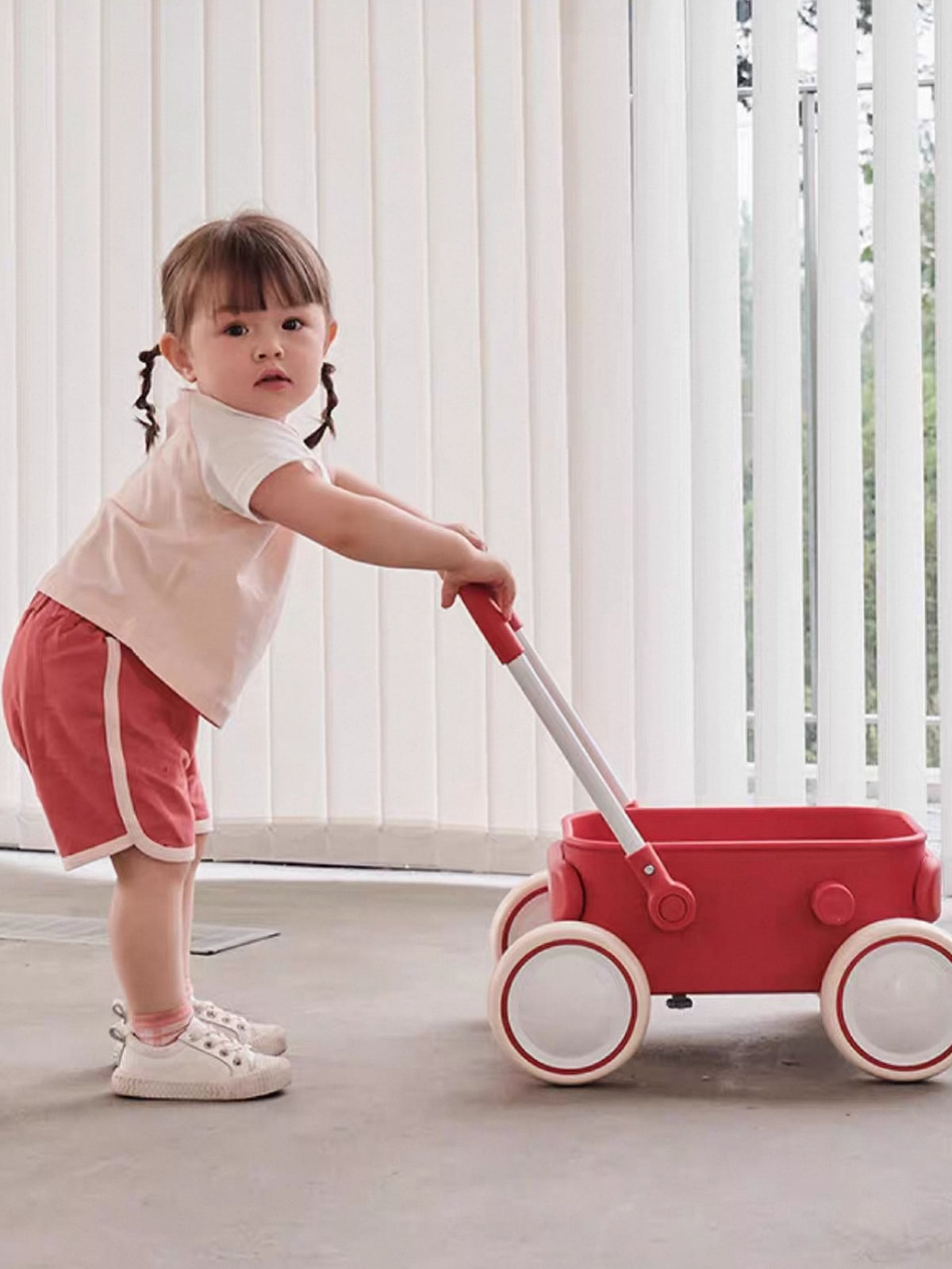 Hommie Red Kids Push Wagon Toy Cart HBKW021 1